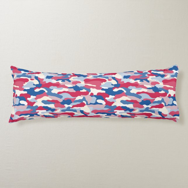 Cojín Camuflaje rojo blanco y azul (Anverso)