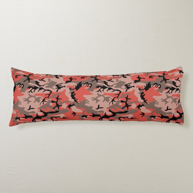Cojín Camuflaje rojo y marrón, militar, ejército (Anverso)