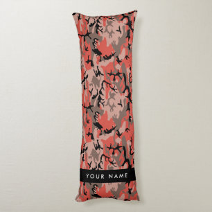 Cojín Camuflaje Rojo y Marrón Personaliza tu nombre