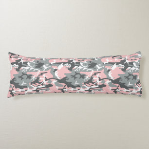 Cojín Camuflaje rosa y gris, militar, ejército