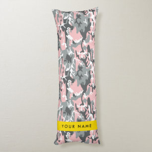 Cojín Camuflaje rosa y gris Tu nombre Personaliza