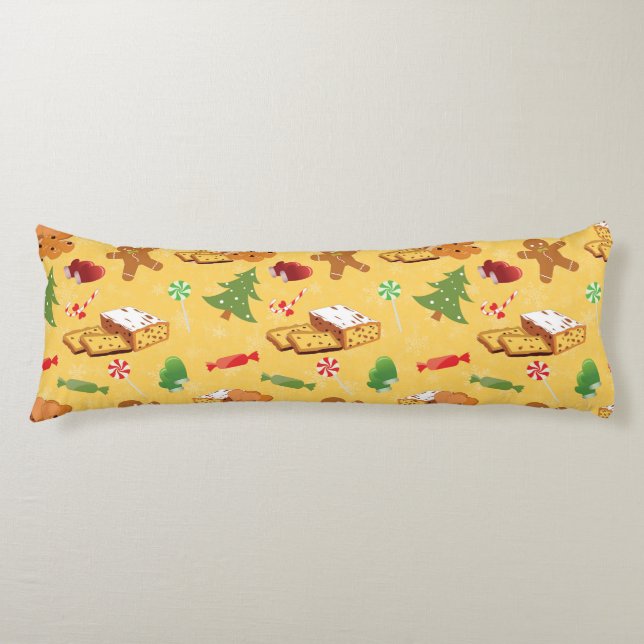 Cojín Candy de menta, hombre de pan de jengibre y pastel (Anverso)