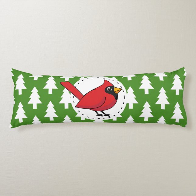 Cojín Cardenal rojo personalizado sobre el patrón de los (Anverso)