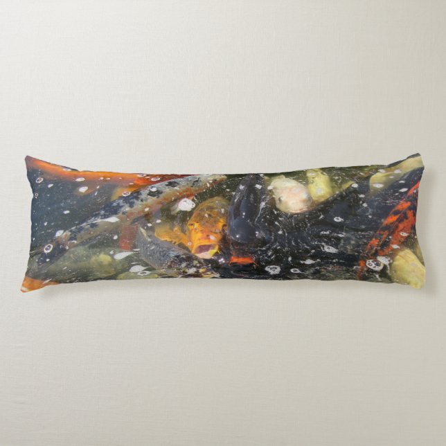 Cojín Carpa japonesa Koi Pescado Nadando (Anverso)