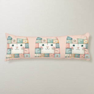 Cojín Casa de gatito pastel de falso patchwork