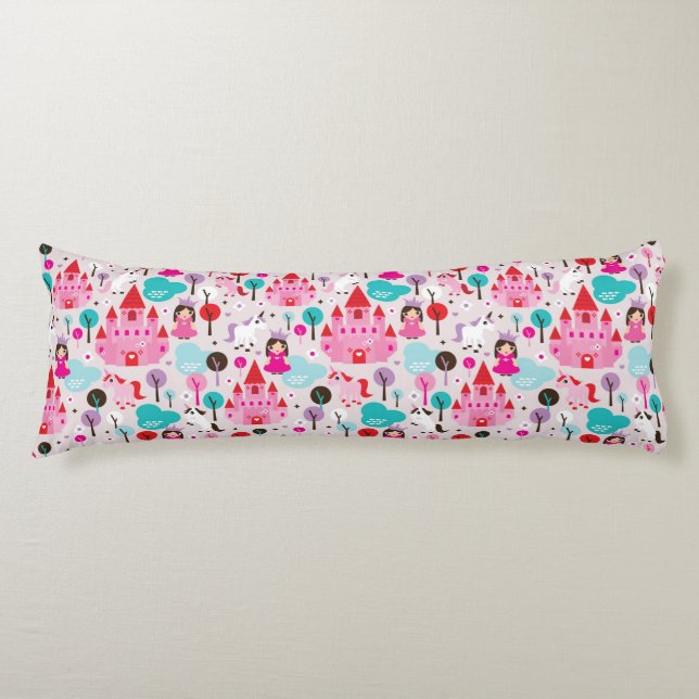 Cojín castillo y unicornio de la princesa de los niños (Anverso)