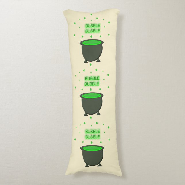 Cojín Cauldron y Bubbling Green Brew Halloween (Frente vertical)