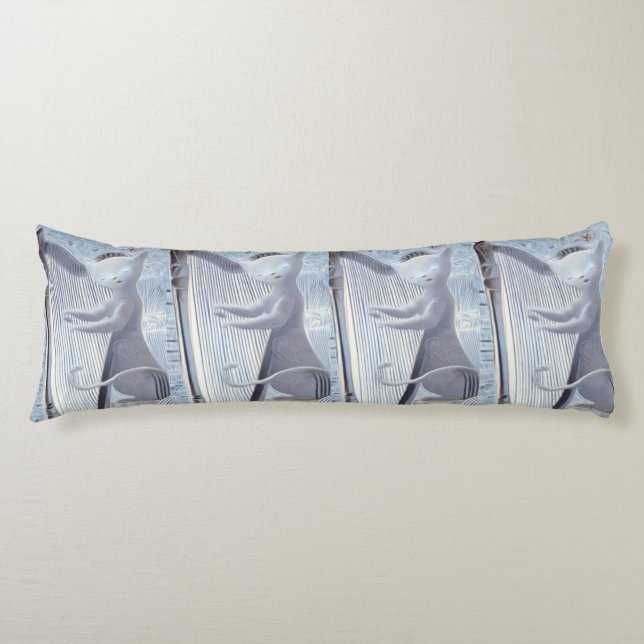 Cojín Celestial Cat Harp – Dreamy Body Pillow (Anverso)