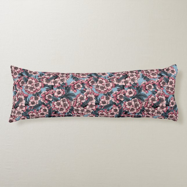 Cojín Cherry blossom in pink and blue (Anverso)