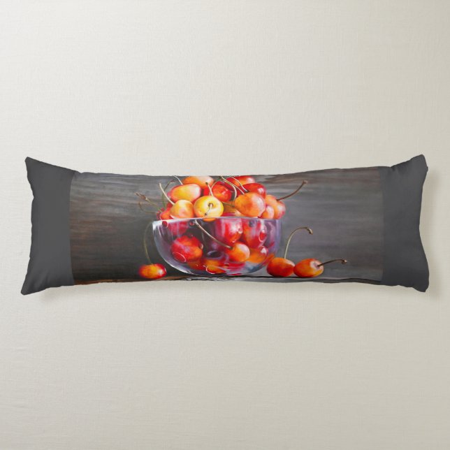 Cojín Cherry Still Life in Glass Stretched Canvas Print (Anverso)