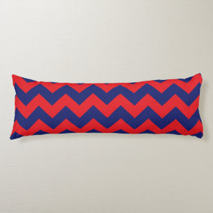 Cojín Chevron Azul marino y rojo Cualquier tipo/tama
