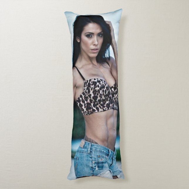 Cojín Chica de fitness caliente (Atrás (Vertical))