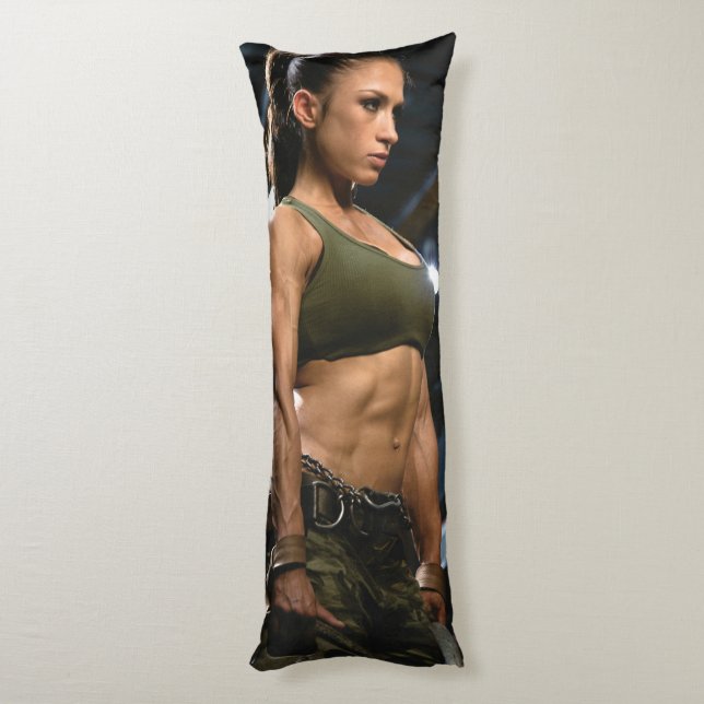 Cojín Chica de fitness caliente (Atrás (Vertical))