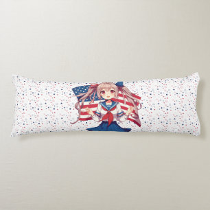 Cojín CHICA patriótico de anime de Estados Unidos
