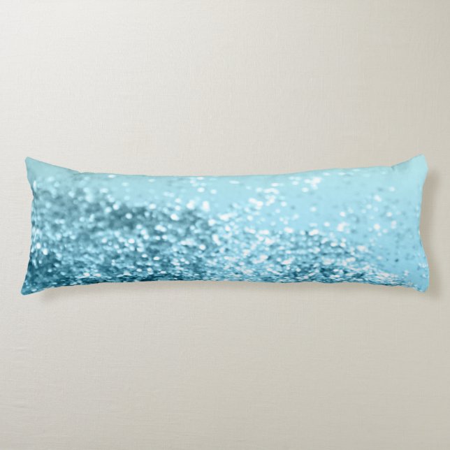 Cojín Chicas de Seafoam Aqua Ocean MERMAID Purpurina #3 (Anverso)