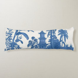 Cojín Chinoiserie azul-azul-oriental