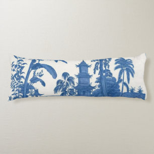 Cojín Chinoiserie azul-azul-oriental