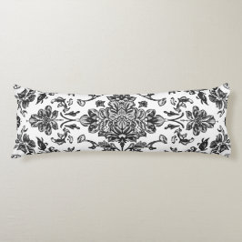 Cojín Chinoiserie Floral Negro y Blanco Acuarela