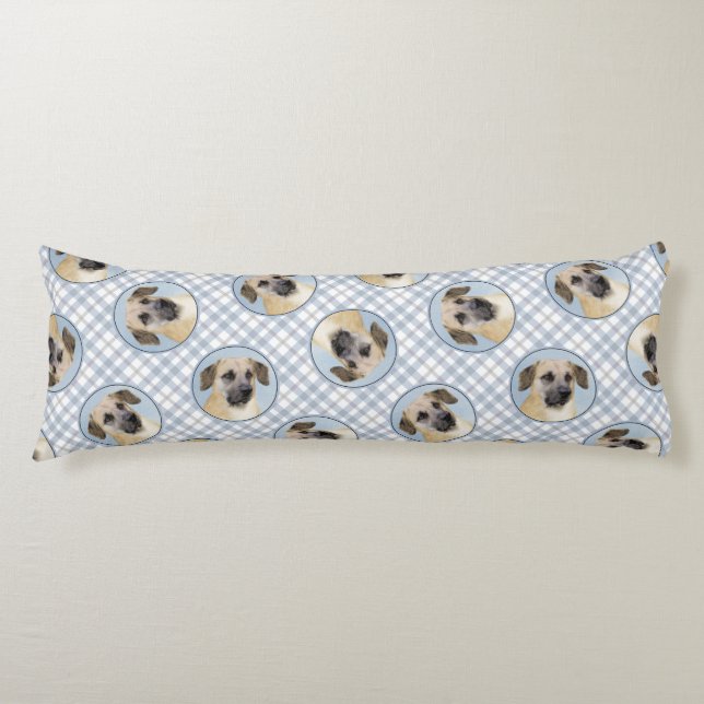 Cojín Chinook Drop Ear Pintura Original Perro Sled Art (Anverso)