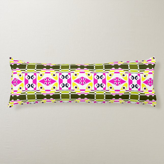 Cojín Chintz bohemiano 39 amarillo olivo fucsia rosa (Anverso)