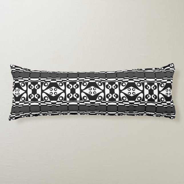 Cojín Chintz bohemio 120 Blanco Negro (Anverso)