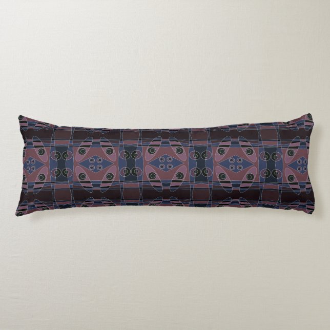 Cojín Chintz bohemio 18 Blanco negro morado azul (Anverso)