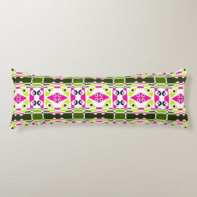 Cojín Chintz bohemio 38 Lime Verde Fuchsia Rosa (Anverso)