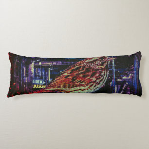 Cojín Ciberpunk Sparrow en Neon Cityscape