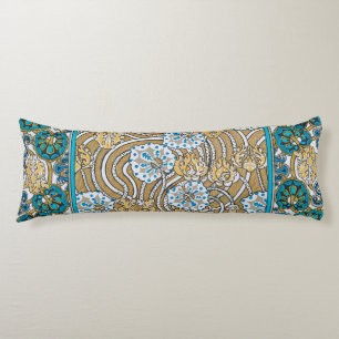 Cojín ciclamen azul arte nuevo flor botánica