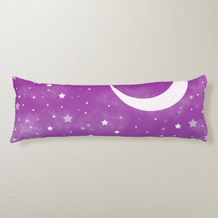 Cojín Cielo Nocturno Estrellado Luna Morada y Estrellas