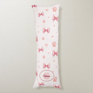 Cojín Cinta rosa, patrón de impresión de corazón y pasto
