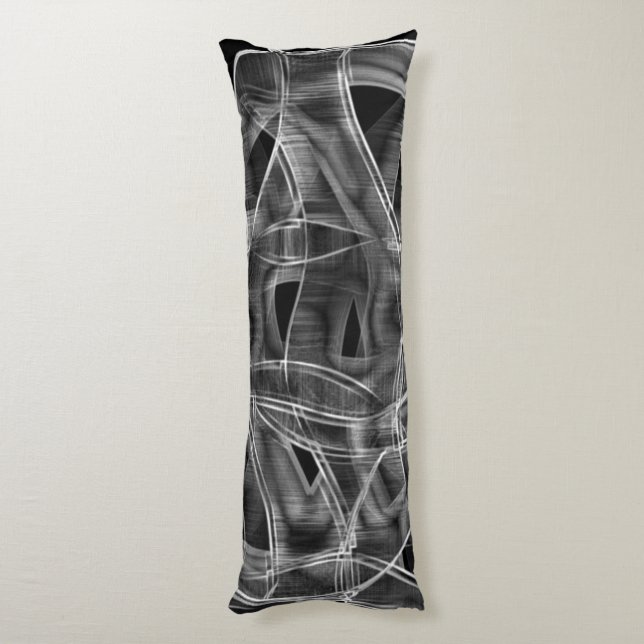 Cojín Cintas curvadas negras, líneas resaltadas en relie (Atrás (Vertical))