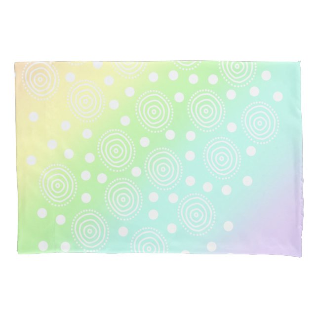 Cojín Círculos del arcoiris pastel en la funda de almoha (Anverso)