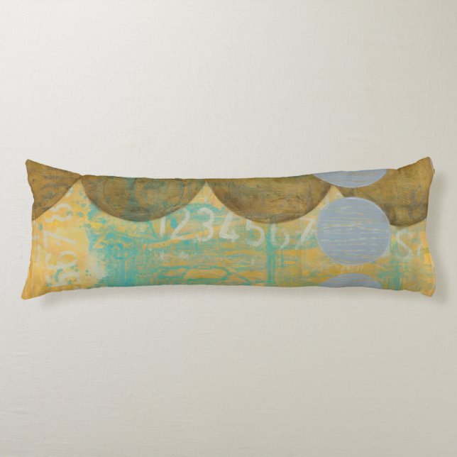 Cojín Círculos oscuros y grises con números (Anverso)