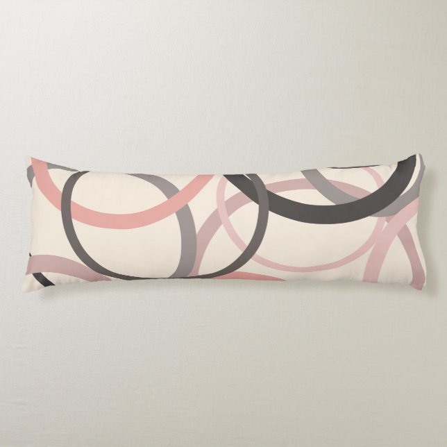 Cojín Círculos rosados y grises (Anverso)