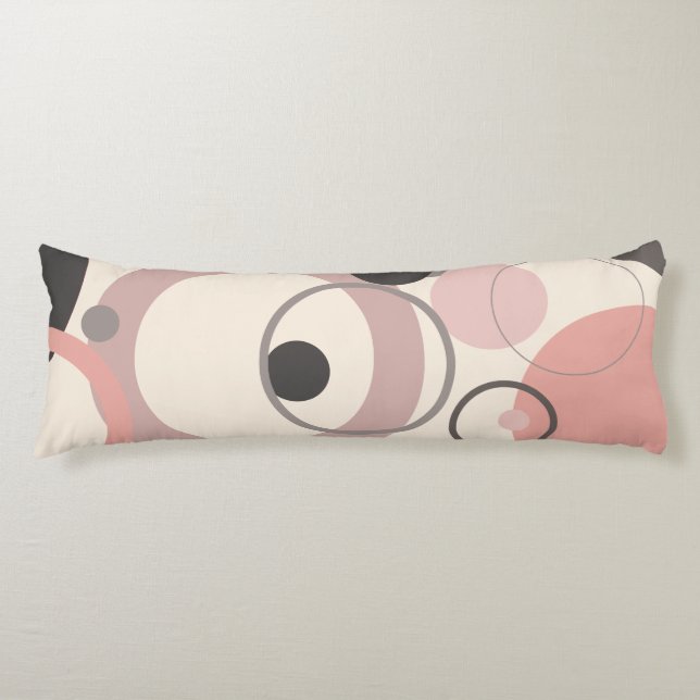 Cojín círculos rosas y grises M siglo Moderno (Anverso)