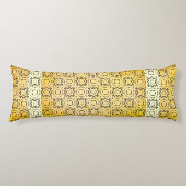 Cojín Círculos y diamantes en patrón de bronce (Anverso)