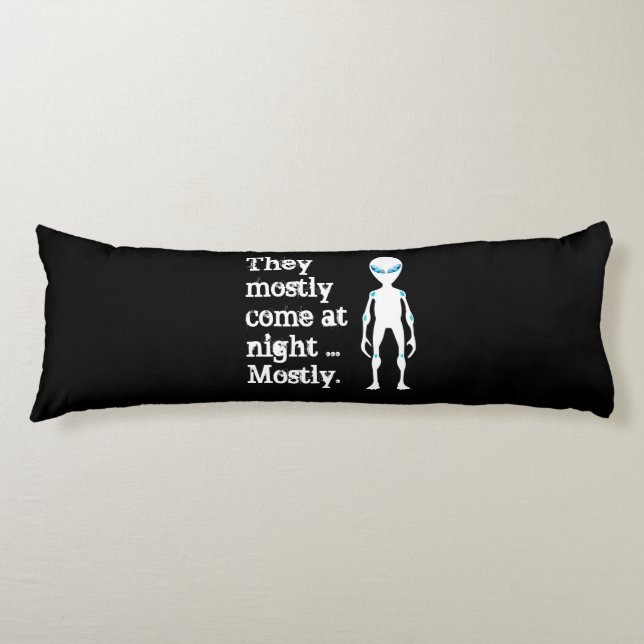 Cojín Cita alienígena blanco negro (Anverso)