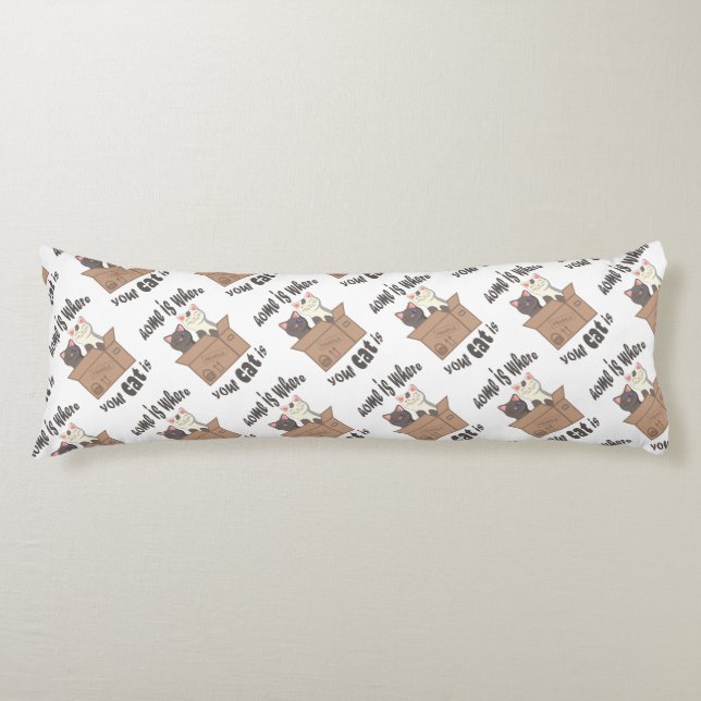 Cojín Cita divertida Home es donde está tu gato (Anverso)