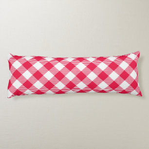 Cojín Clásico patrón de gingham rojo y blanco rústico