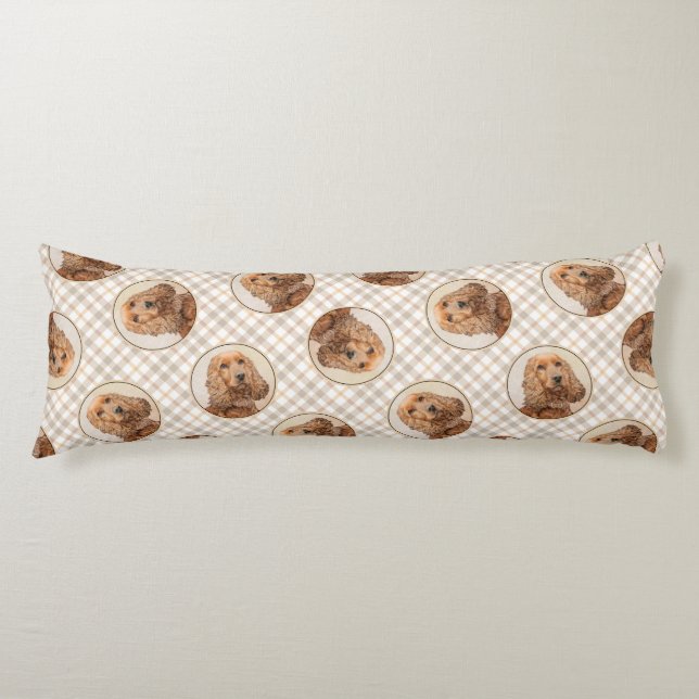 Cojín Cocker español pintura original de perro (Anverso)