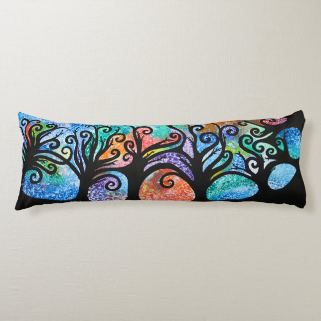 Cojín Colchón de cuerpo de silueta de árbol (Anverso)