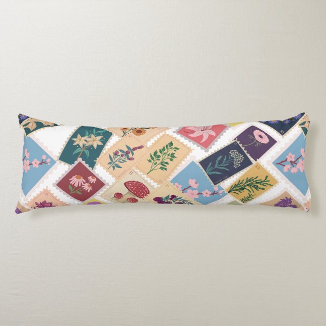 Cojín Colección de sellos antiguos,Tema retro (Anverso)