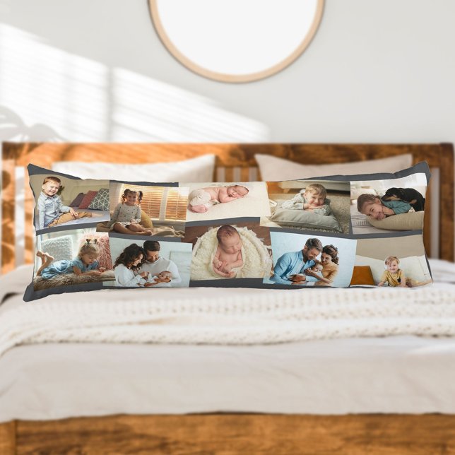 Cojín Collage de fotos 10 Imagen Montaje Gris Neutral (Subido por el creador)