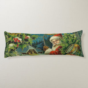 Cojín Collage Navideño de Papá Noel Victoriano Antiguo