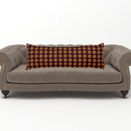 Cojín Collarette roja Dahlia patrón floral en negro