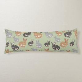 Cojín Color neutro del patrón de conejo mate