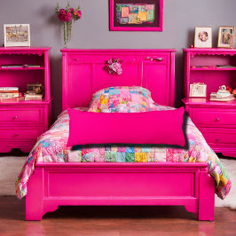 Cojín color sólido rosa caliente