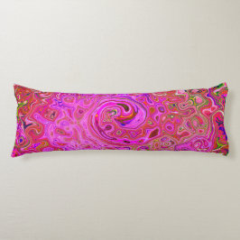 Cojín Colores de Marcado Rosado Caliente Resumen Swirl R