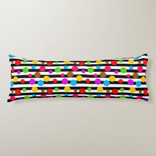 Cojín Coloridas franjas de puntos de polka